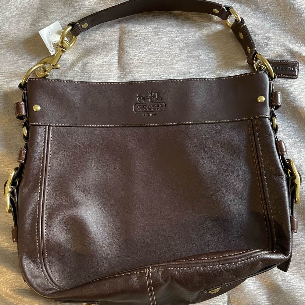 AUTHENTIC BROWN LEATHER COACH BAG